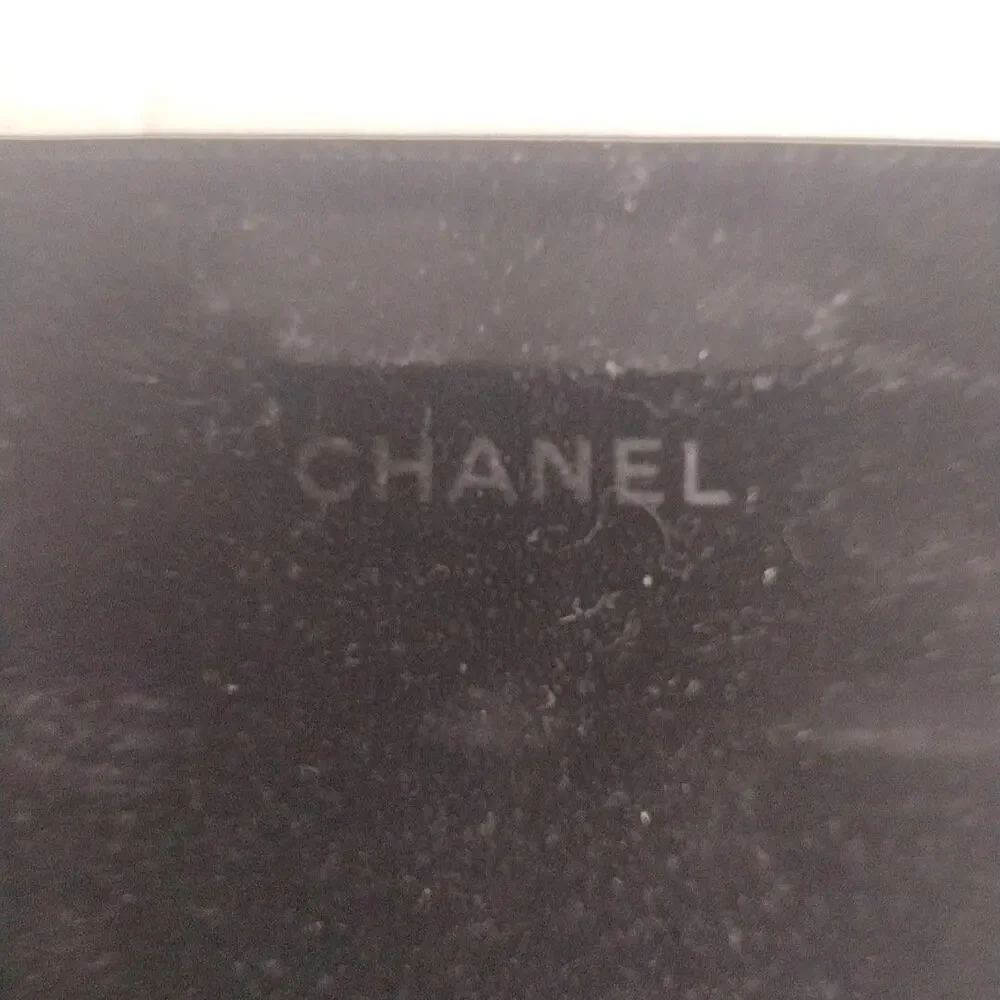 Chanel Eyeglass Sunglass Pouch Black Leather Quilted Logo Slim Case Storage